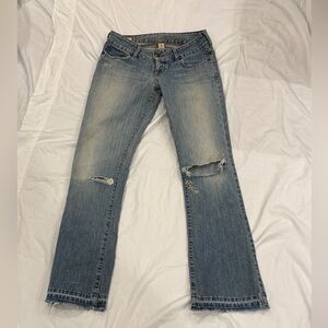 Vintage Abercrombie & Fitch low rise Distressed Ripped Straight Leg Jeans